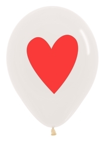 11 inch Heart of Red Clear Latex Balloon