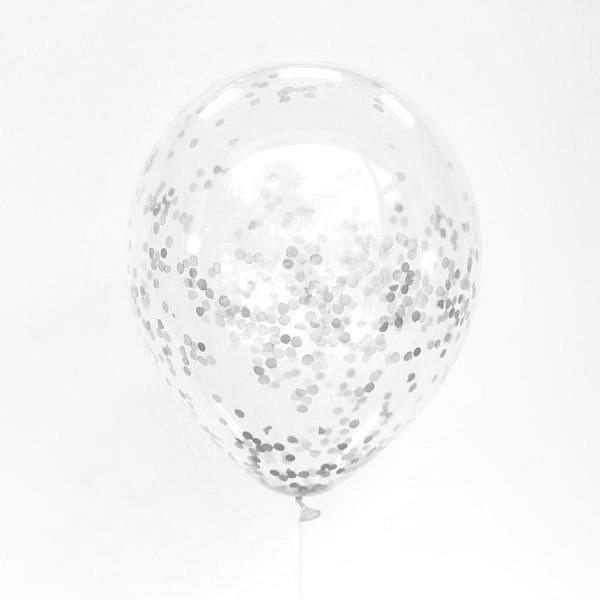 11 inch Confetti White Balloon