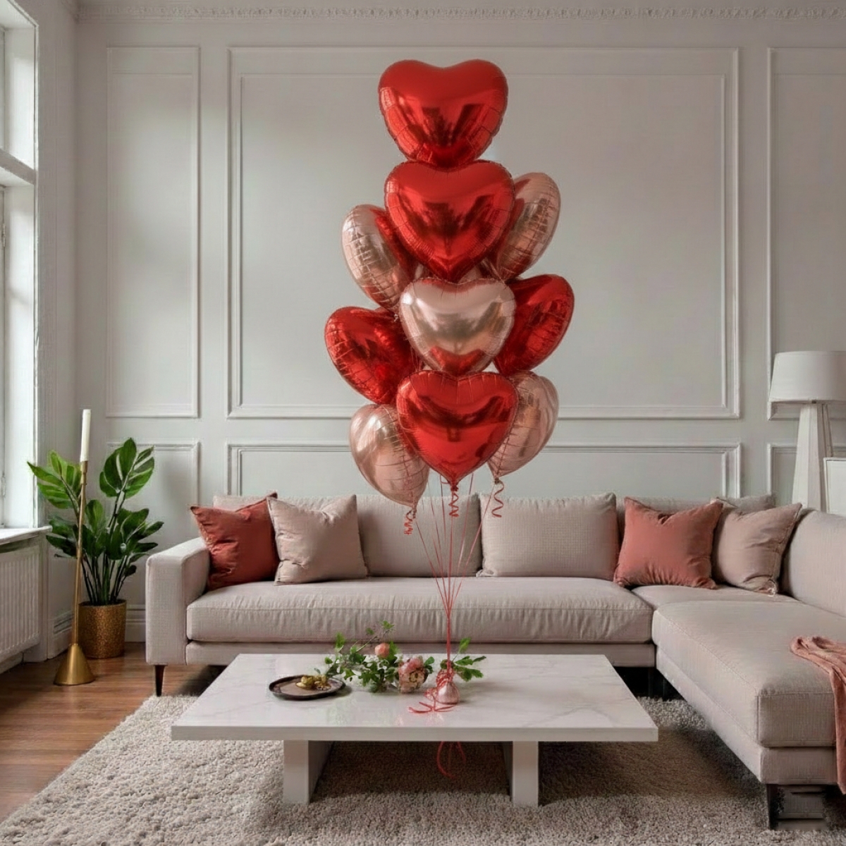 12 Love Hearts Mix Foil Mylar Balloon Bouquet