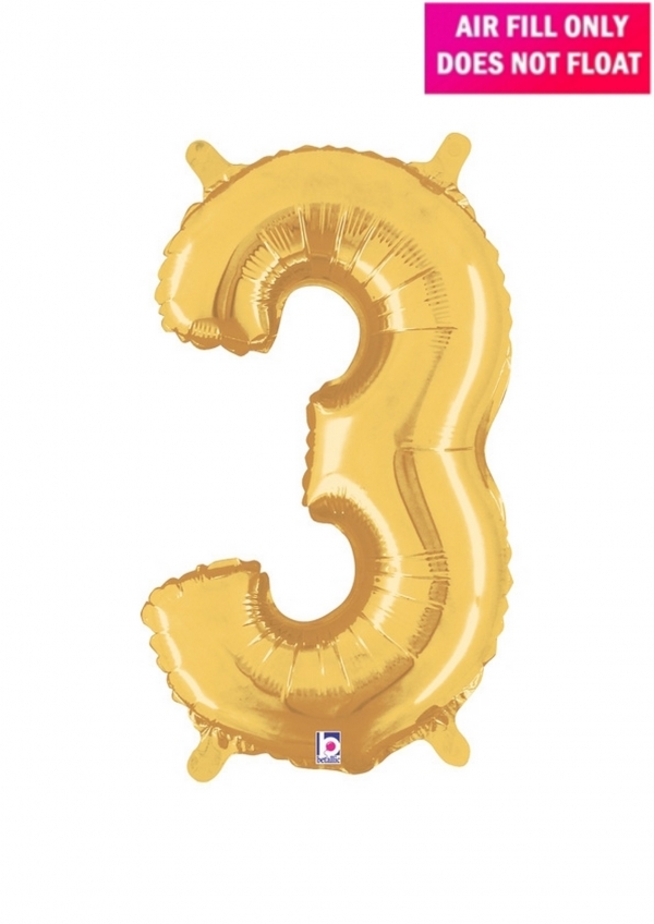 14 inch Gold Balloon Number 3