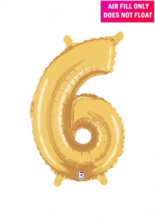 14 inch Gold Balloon Number 6