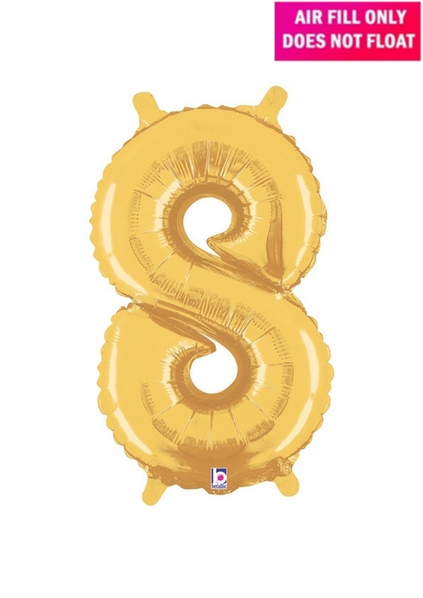 14 inch Gold Balloon Number 8