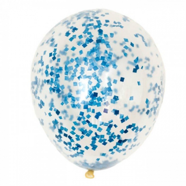 16 inch Confetti Blue Balloon