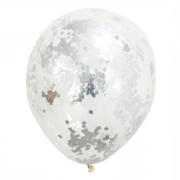 16 inch Silver Confetti Balloons