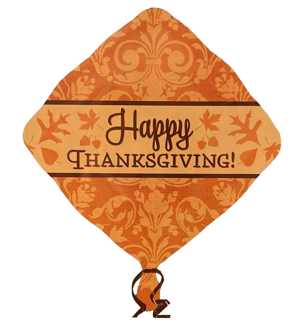 13" Junior Shape Elegant Diamond Happy Thanksgiving Balloon