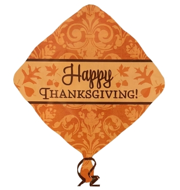 13" Junior Shape Elegant Diamond Happy Thanksgiving Balloon