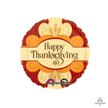 18" Happy Thanksgiving Simple Balloon