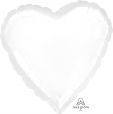 18" Foil Heart - Metallic White balloon