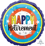 18" Happy Retirement Colorful Circles balloon