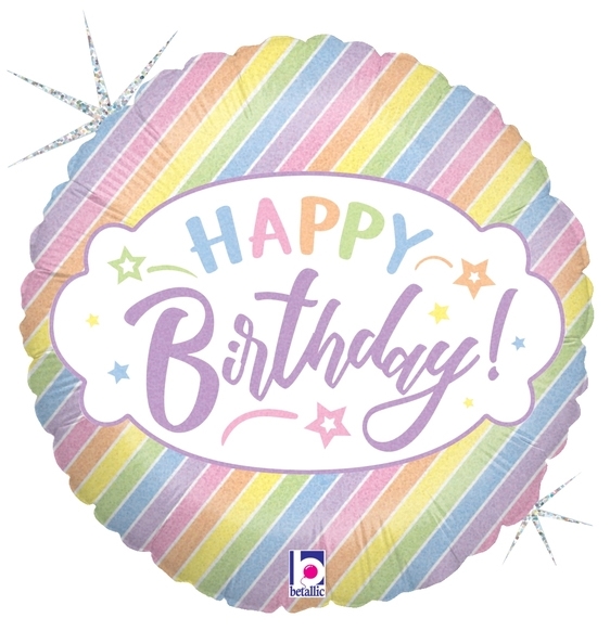 18" Pastel Birthday Holographic