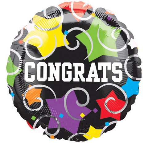 18" VLP Congrats Stars & Swirls