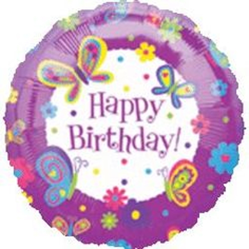 18" VLP Happy Birthday Butterflies