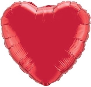 18" Foil Red Heart - Metallic Red balloon