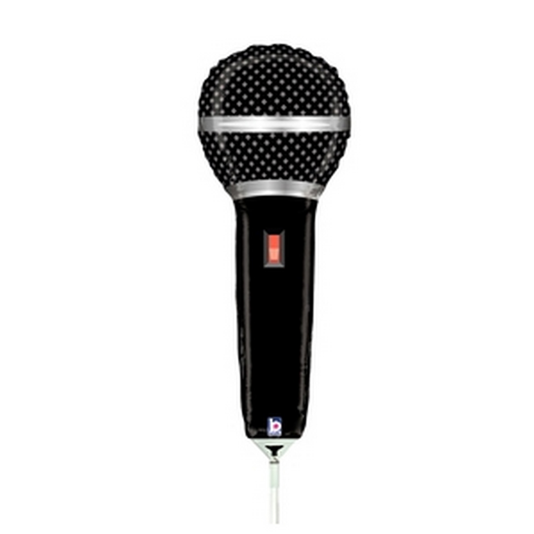 Microphone - 9" Mini Shape Mylar Foil Balloon AIR-FILL