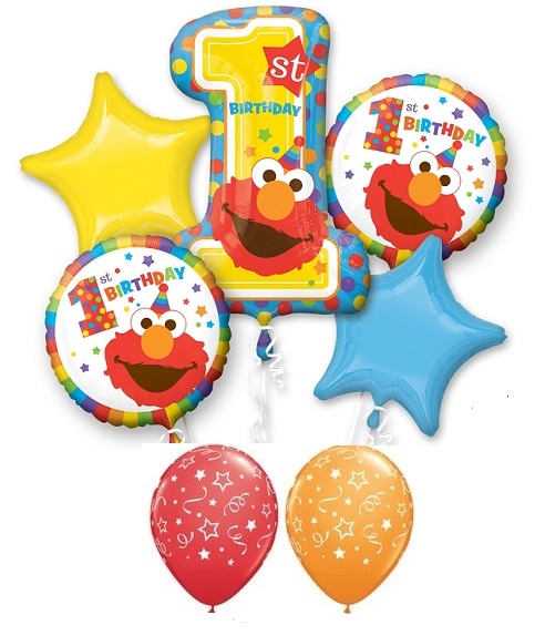 1st Birthday Elmo Balloon Bouquet 1