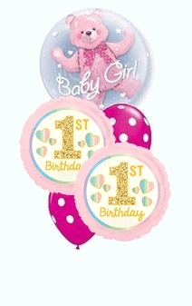 1st Birthday Pink Bear Bouquet 30