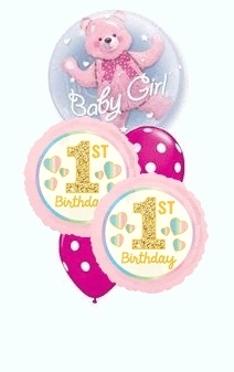 1st Birthday Pink Bear Bouquet 30