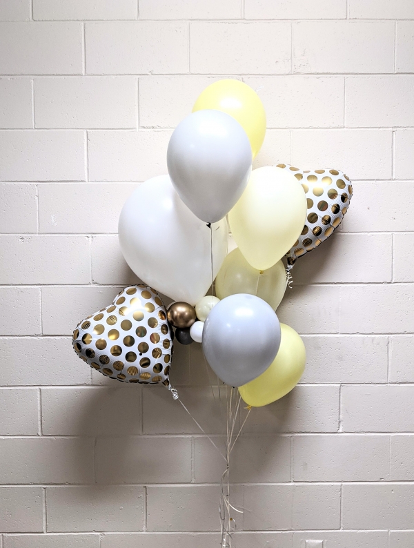 2021 Yellow & Grey & Polka Hearts Bouquet