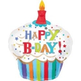 Shape Birthday Striped Cupcake