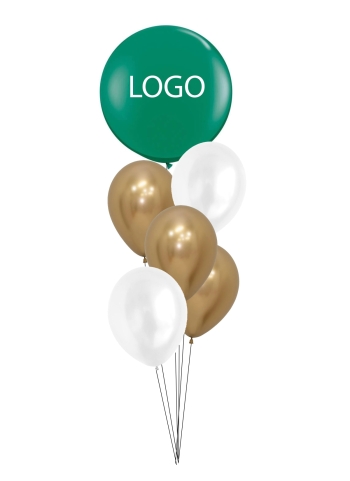 24inch Single Large Customizable Logo Vinyl Balloon Bouquet of 6