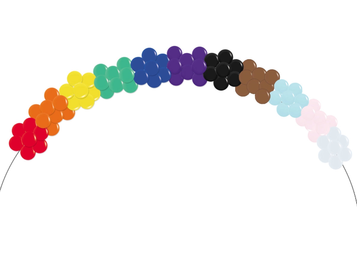 [25FT] Outdoor Helium Filled Colour-Block Balloon Arch