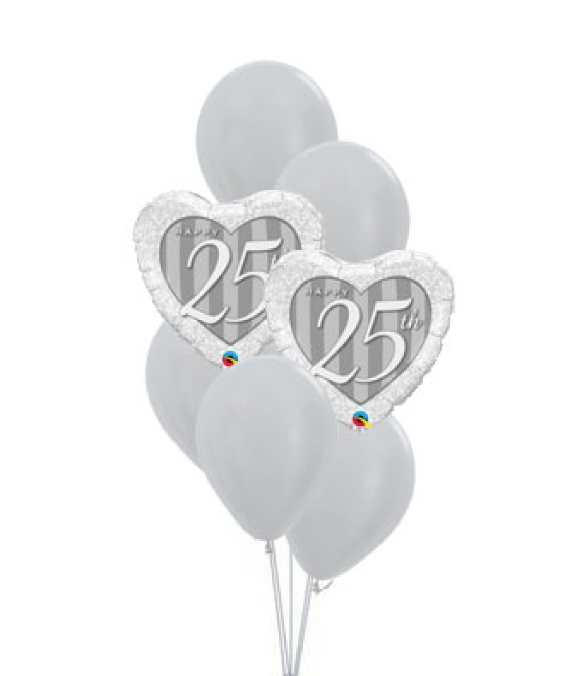 25th Anniversary Bouquet Silver Hearts