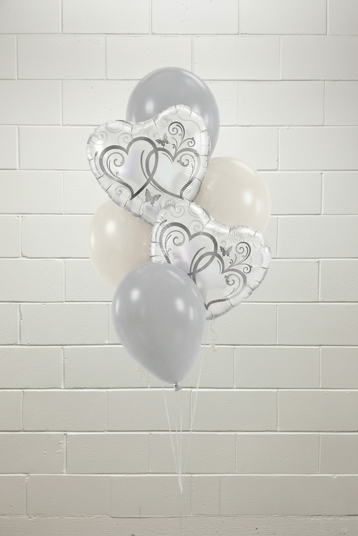 25th Anniversary Intertwined Hearts Balloon Bouquet of 6