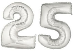 25th Anniversary Silver Numbers 9