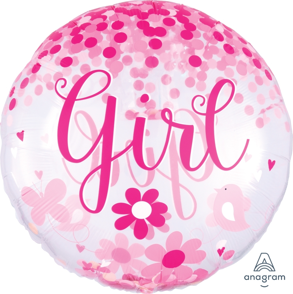 28" Jumbo Confetti Balloon Baby Girl balloon