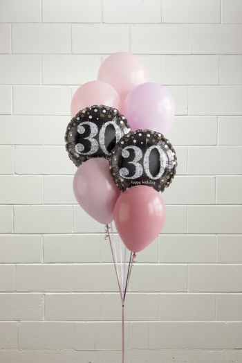 30th Gradient Pink Birthday Bouquet of 7