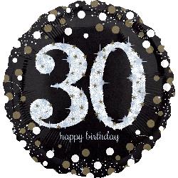 18" Foil Birthday 30 Sparkling Holographic