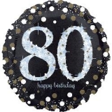 18" Foil Birthday 80 Sparkling Holographic