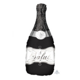 Bubbly Wine Bottle Black Supershape