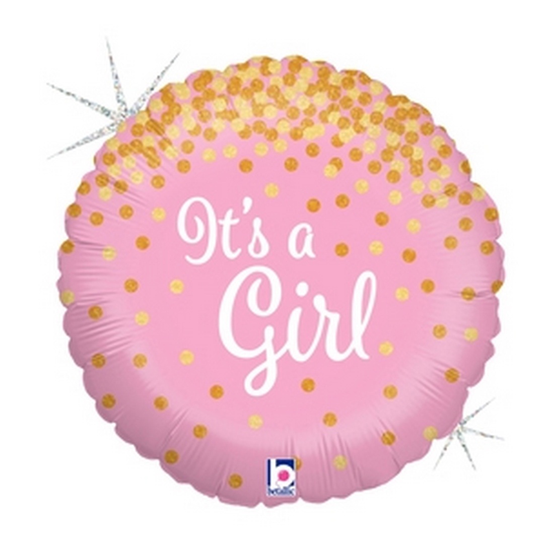 18" Glittering It's A Girl Holographic