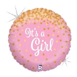 18" Glittering It's A Girl Holographic