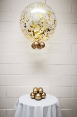 36 Inch Gold Confetti & Chrome Centerpiece