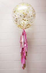 36 Inch Gold Confetti with Half Tassel.