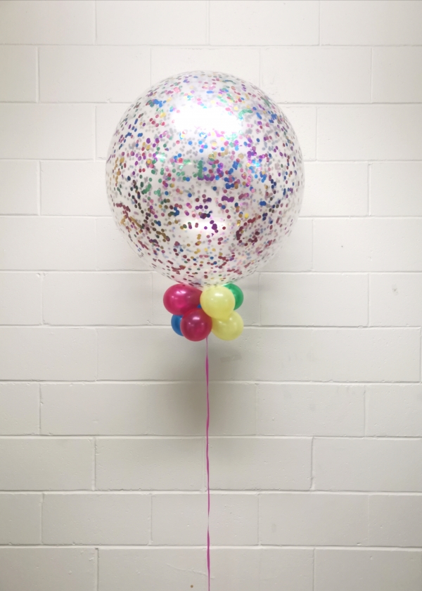 36 Inch Rainbow Confetti & Collar Sparkle Balloon