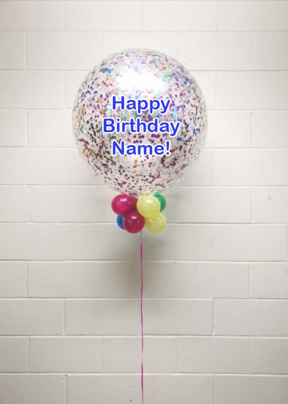 36 Inch Rainbow Confetti & Collar Sparkle Balloon with Custom Name