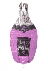 36" Shape Birthday Champagne Bottle Purple (Poly bagged)