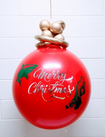 36 Inch Simple Christmas Ornament With Sea Creatures & Classic Merry Christmas Custom Print