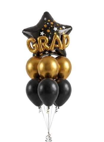 3D Grad Starry Night Balloon Bouquet