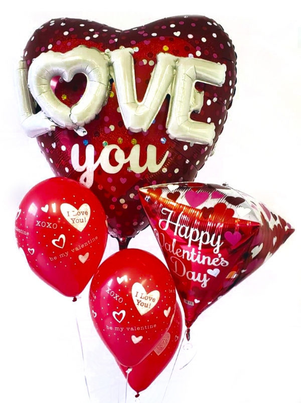 3d Love You Jumbo with Diamondz Balloon