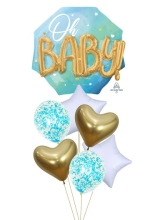 3D Oh Baby Blue Balloon Bouquet