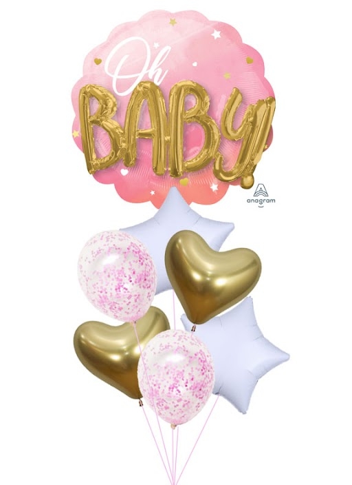 3D Oh Baby Pink Balloon Bouquet