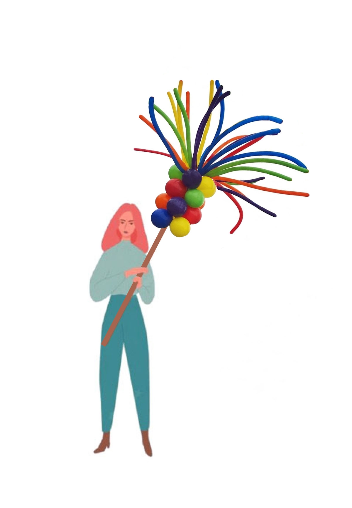 4FT Balloon Wand - Custom Printed Parade Float March Pole