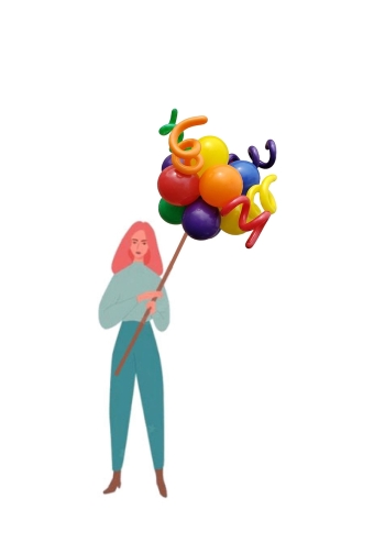 4FT Balloon Wand - Squiggles Parade Float March Pole  