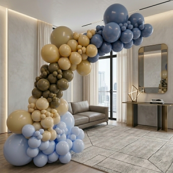 [8x6FT] Colour Block Organic Solid Garland Arch