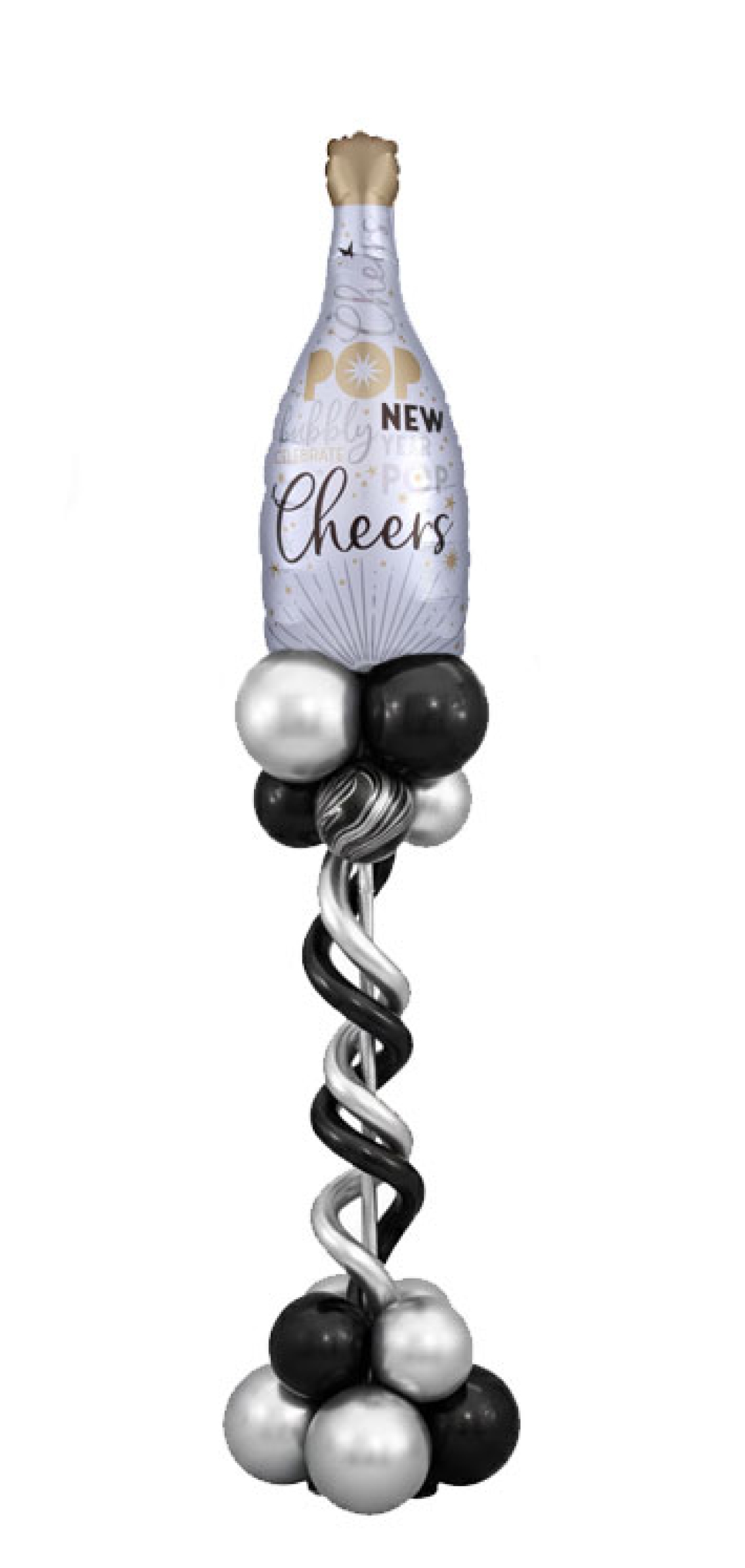 [6FT] Cheers to New Years Fizzy Balloon Column Stand Up