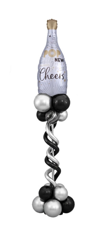 [6FT] Cheers to New Years Fizzy Balloon Column Stand Up INDOOR